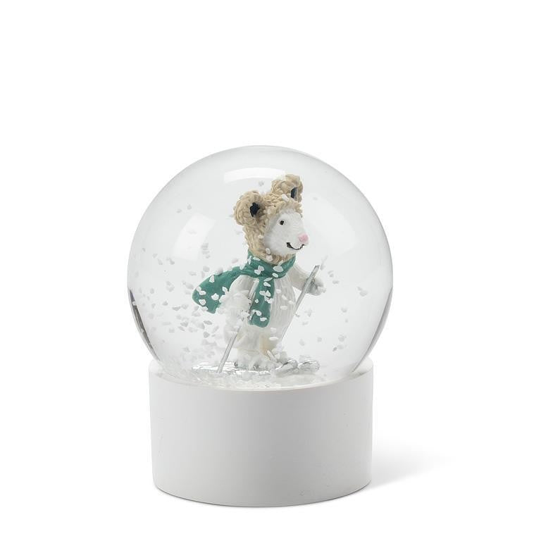 Skiing Mouse Snow Globe, 2.25"