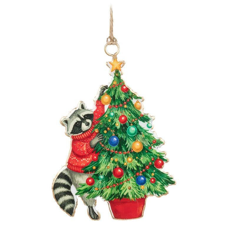 Raccoon & Tree Ornament