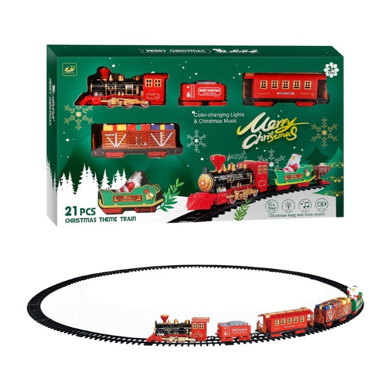 Christmas Train Set W/Movement, Music, Lights &amp; Sound - 21PC