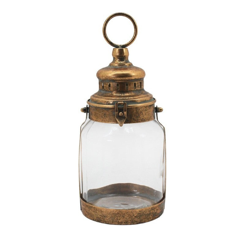 Antique Gold 6" x 15" Metal Lantern