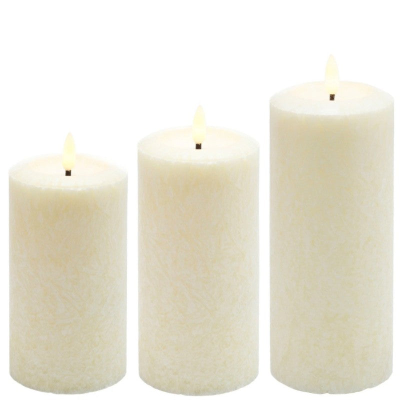 White 3D Flicker Flame LED Candle w/Timer