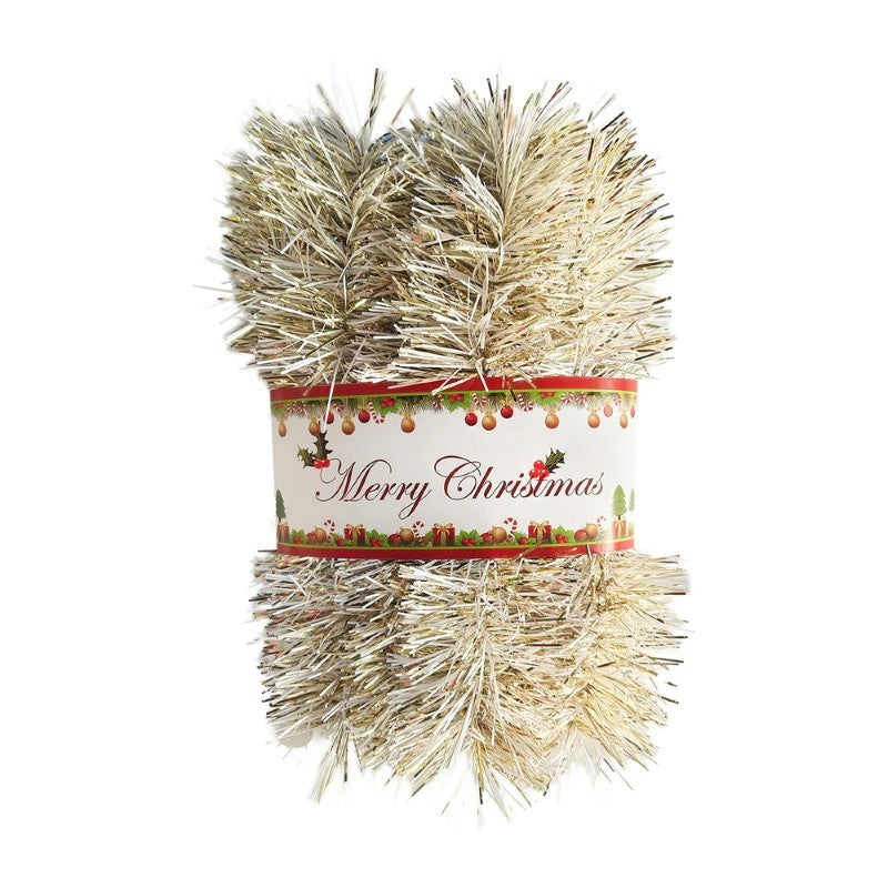 Shiny White &amp; Gold Tinsel Garland, 9ft/108"