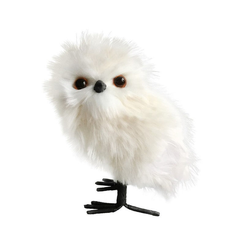 Frosted Snowy Owl, 6"H