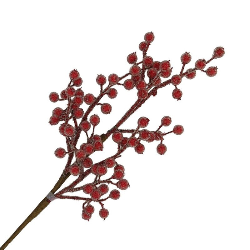 Iced Red Berry Spray, 24"