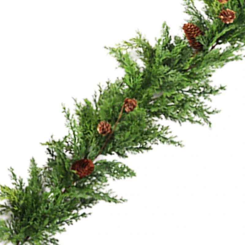 Real Touch Cedar Garland W/Pine Cones, 5ft/60"
