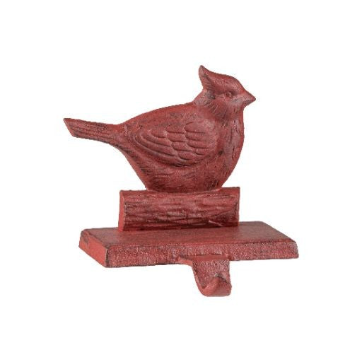 Red Cardinal Cast Iron Stocking Holder