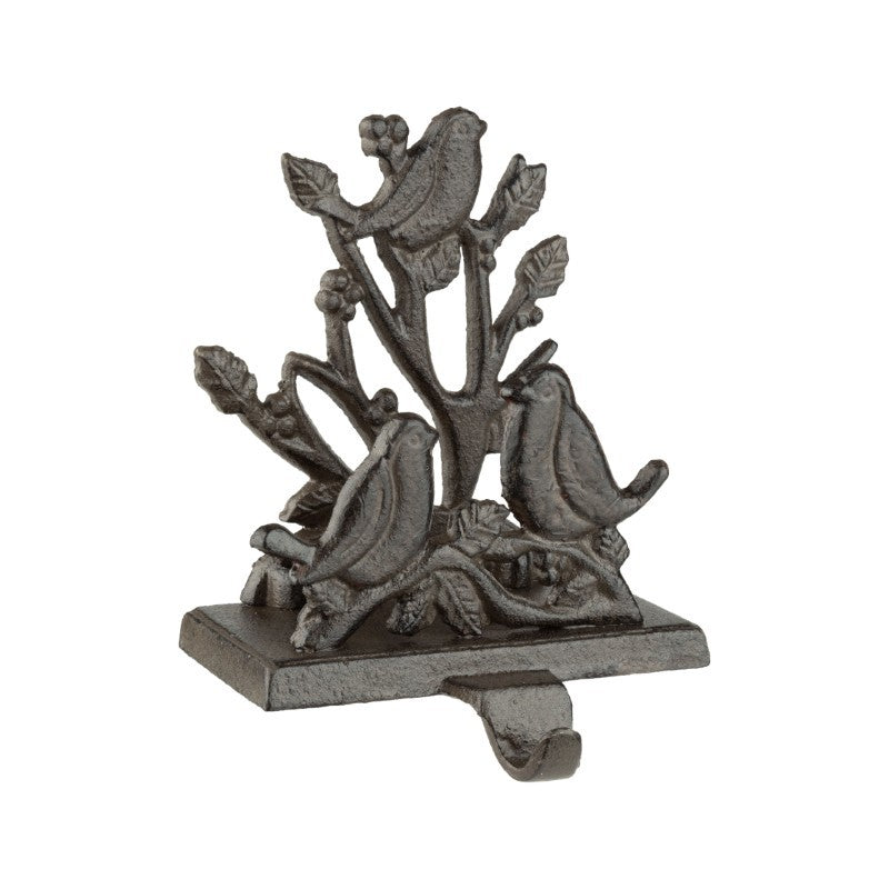 Tree &amp; Cardinal Cast Iron Stocking Holder