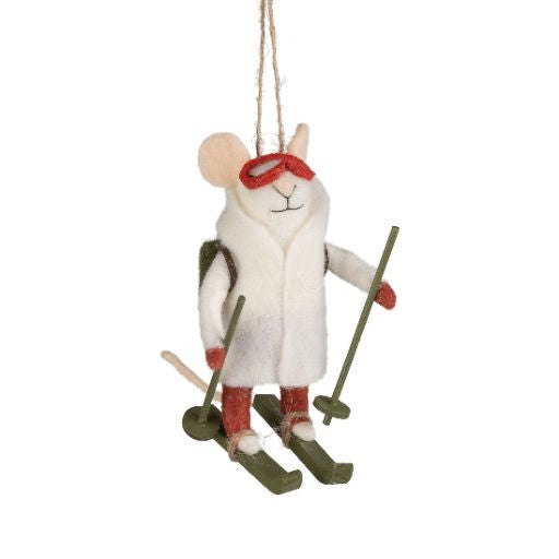 Skier Mouse With Goggle Ornament