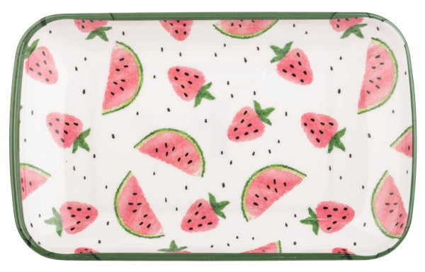 Strawberry &amp; Watermelon 5" x 8" Tidbit Plate