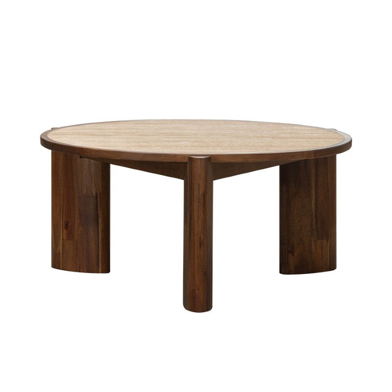 Remix Round Coffee Table - Travertine