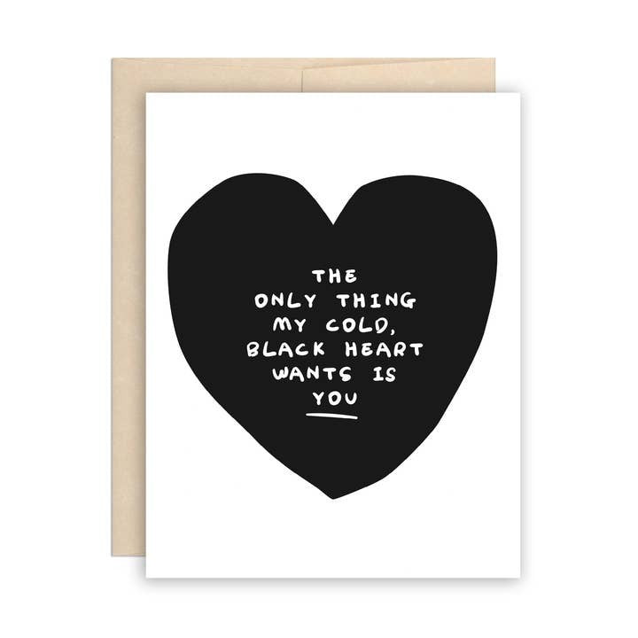 Cold Black Heart Greeting Card