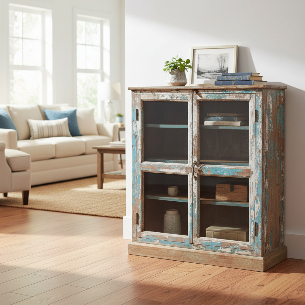 Upcycled Wood Cabinet | 46.5"H | Elliot