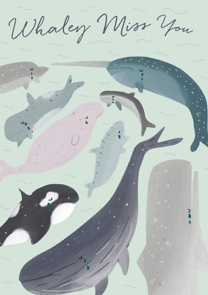Whale Miss You Retirement Card