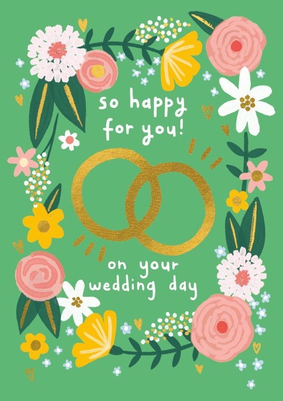 So Happy For You Wedding Card