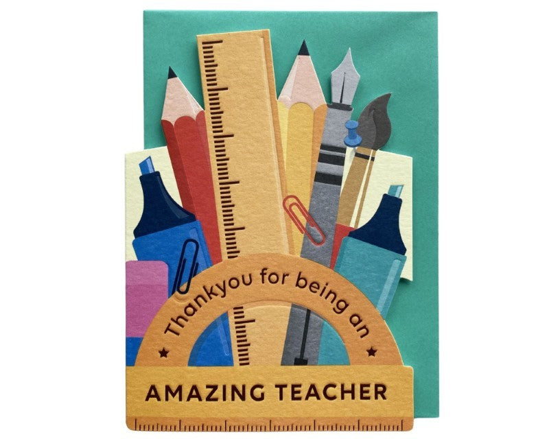 School Supplies Teacher Thank You Card