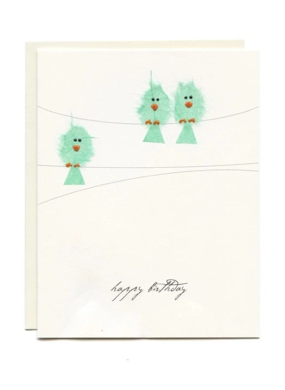 Birds On Wires Birthday Card