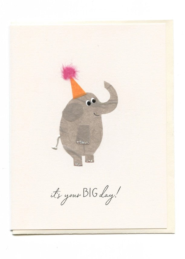 Elephant with Hat Birthday Card