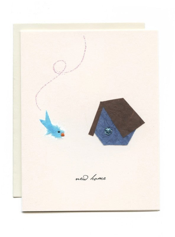 Bird w/ Birdhouse New Home Greeting Card