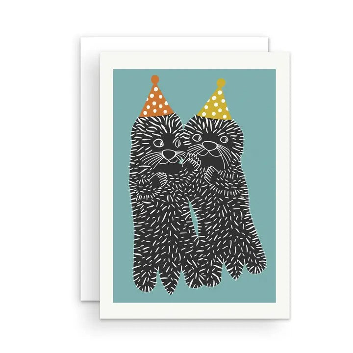 Sea Otters Birthday Card