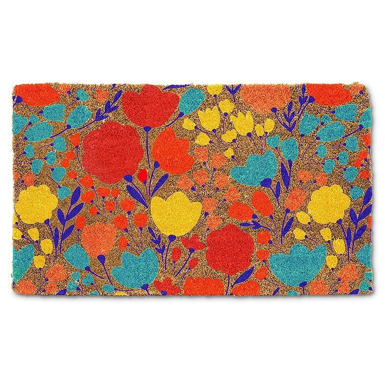 Allover Bright Bloom Coir Doormat