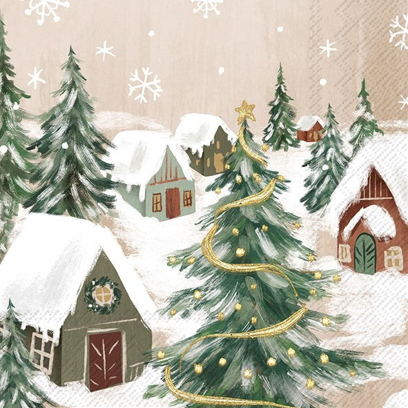Gilded Village Cream - Paper Napkins - Pack/20