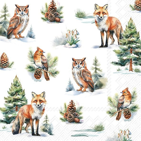 Winter Wildlife - Luncheon Paper Napkins - Pack/20