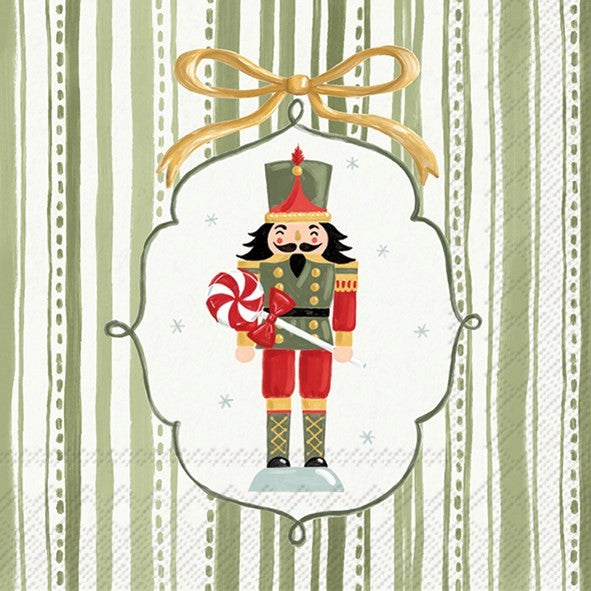 Frosty Nutcracker Green - Cocktail Paper Napkins - Pack/20