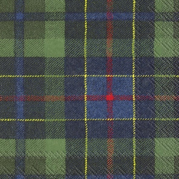 Tartan Green - Cocktail Paper Napkins - Pack/20