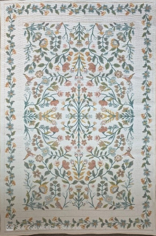 Marbella White Floral Outdoor Rug