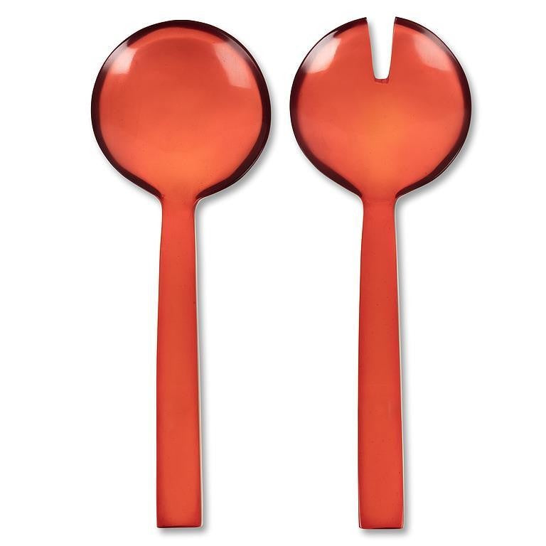 Oversized Red Salad Servers, 11"L