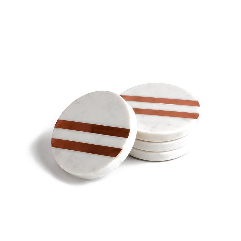 Round Marble Coaster, Set of 4
