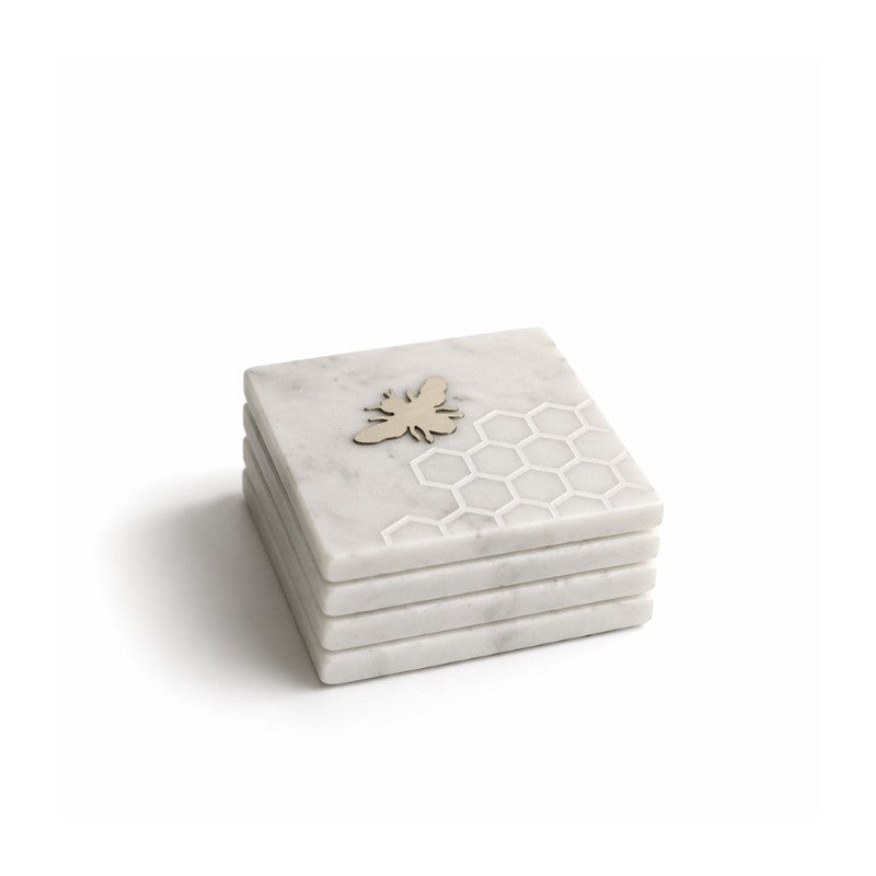 Bee Marble Coaster, Set of 4