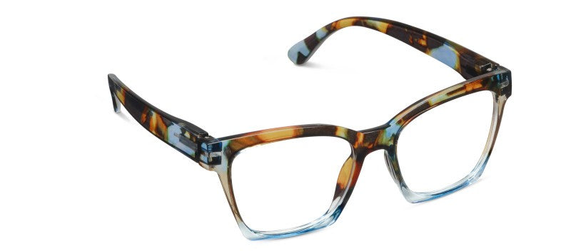 Birdie Blue Quartz Colourblock — Blue Light Reading Glasses