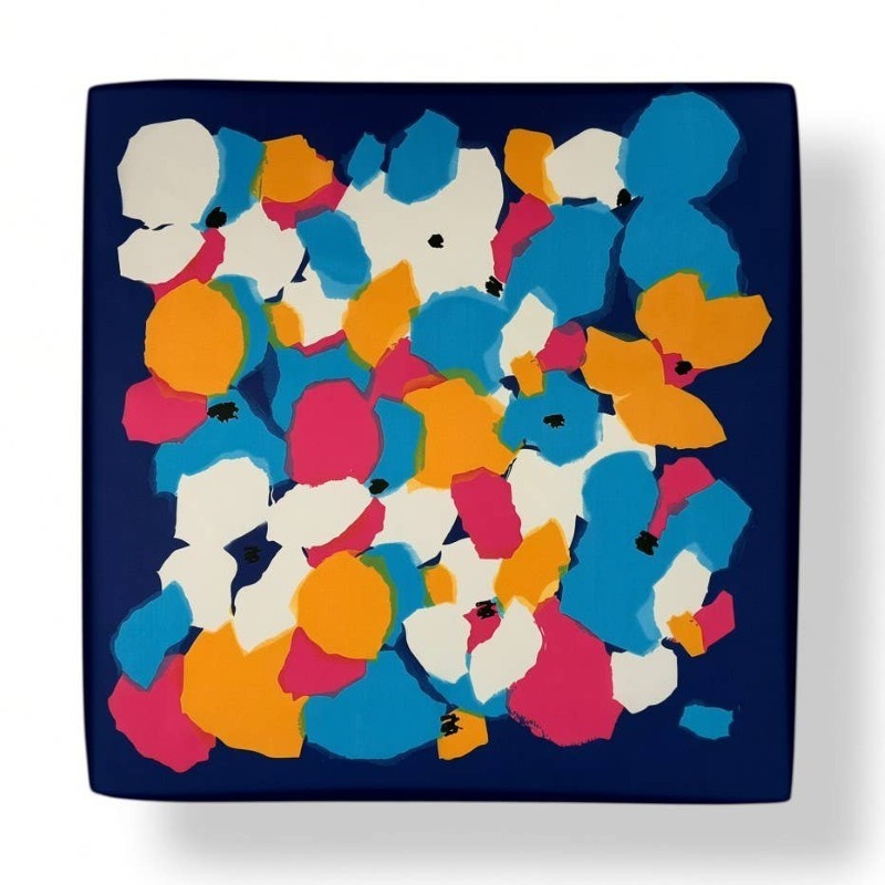 Abstract Floral Blue Brushstroke Scarf