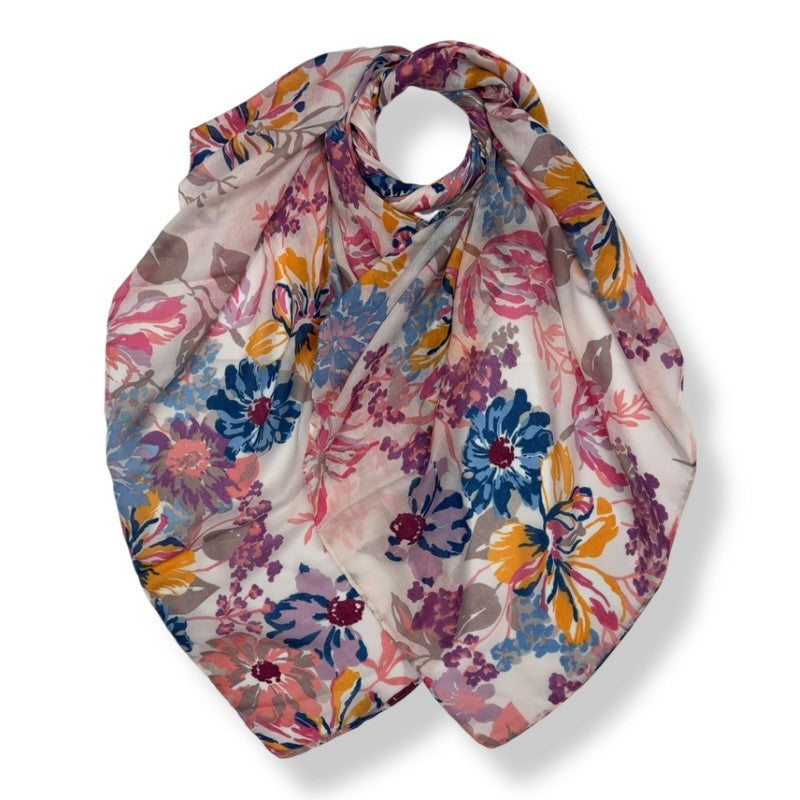 Pink Soft Vintage Floral Print Scarf