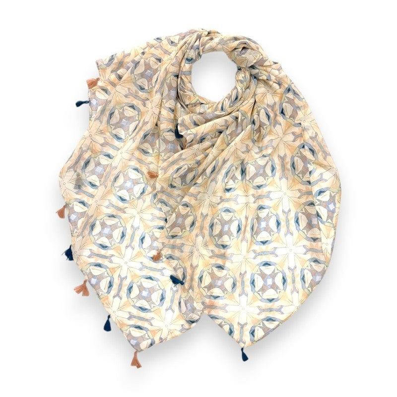 Geometric Tile Print Scarf