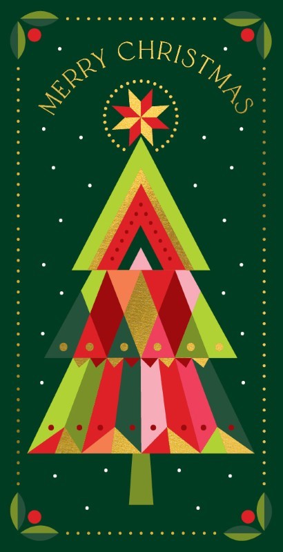 Bright Tree Money Wallet Christmas Card