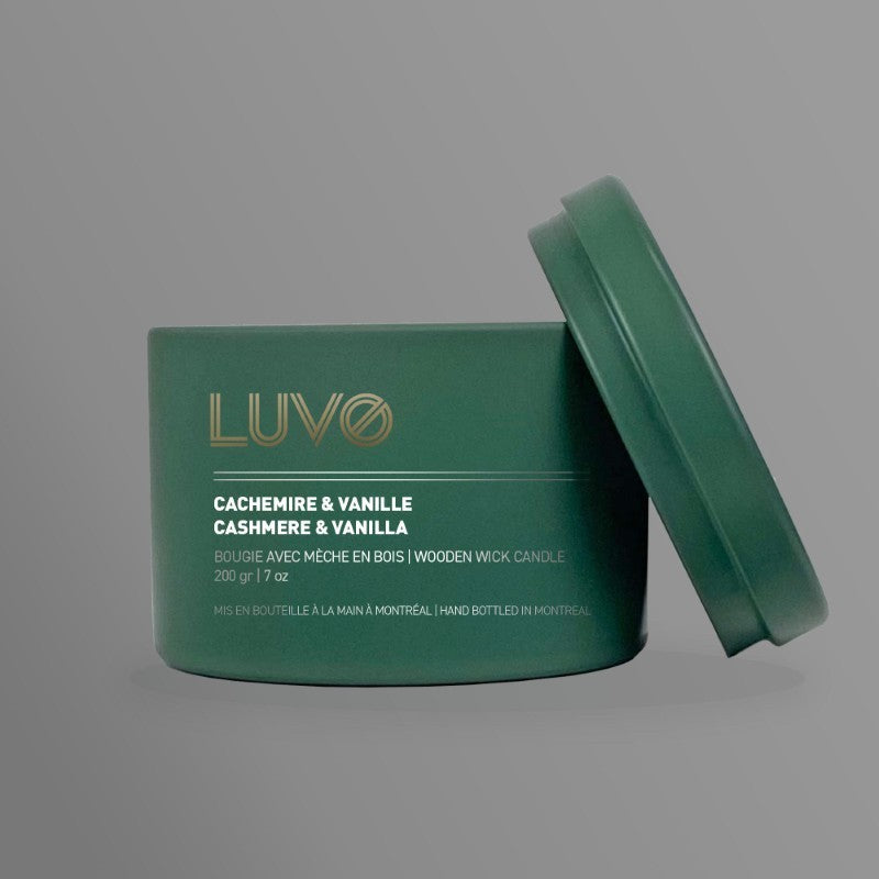 Cashmere &amp; Vanilla Wooden Wick Travel Candle - 90g