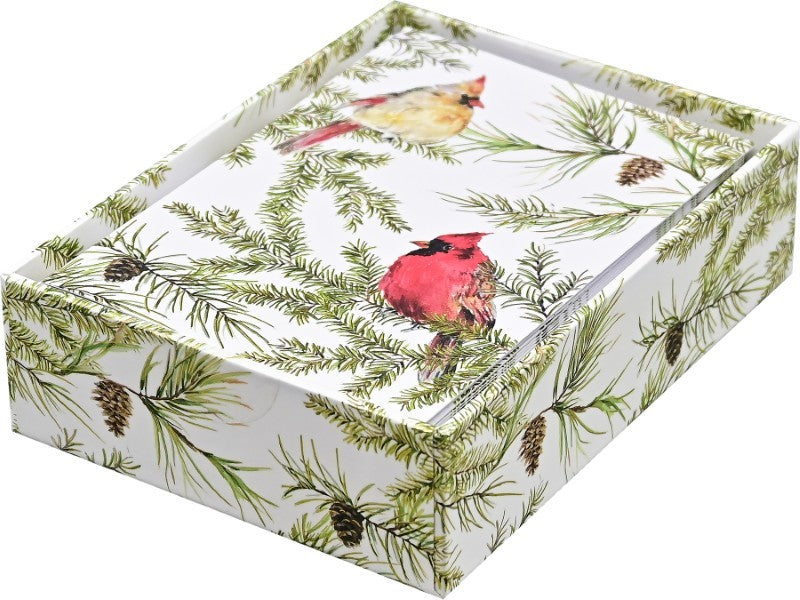Cardinals in Evergreen Holiday Cards, Box of 20