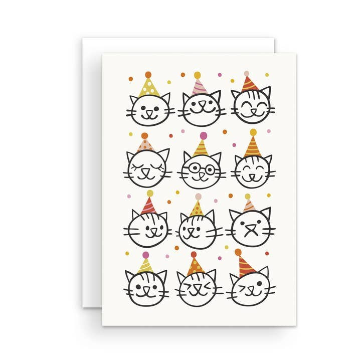 Cats Pink Birthday Card