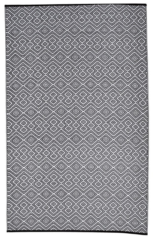 Fiesta Black &amp; White Outdoor Mat