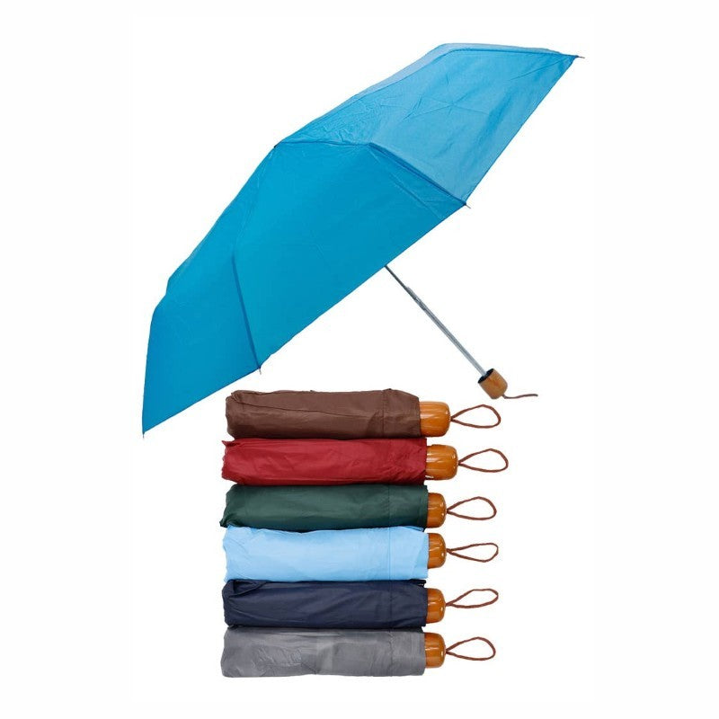 Solid 8-panel 3-fold Manual Compact Umbrella