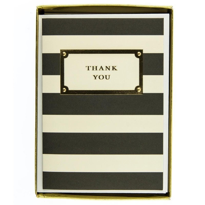Elegant Striped Thank You Boxed Greeting Cards