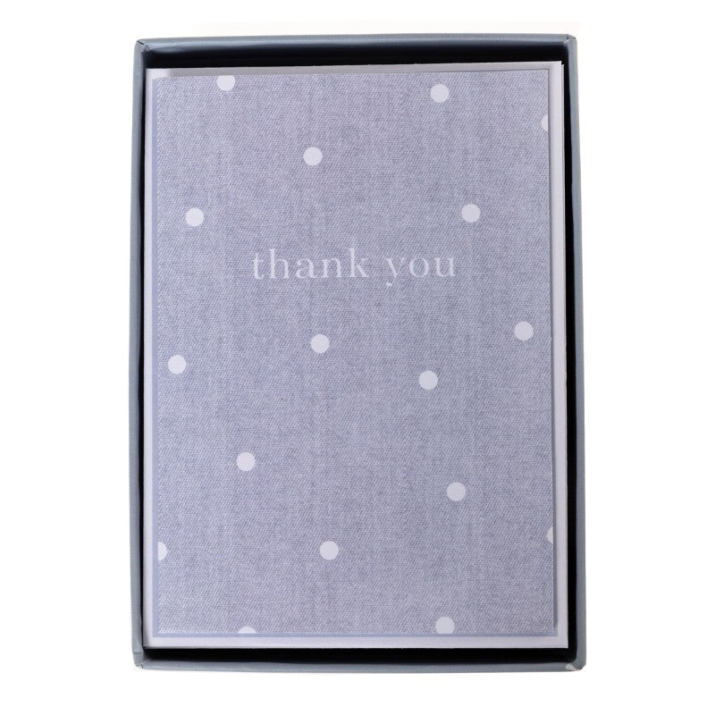 Denim Polka Dot Thank You Cards, Box of 16