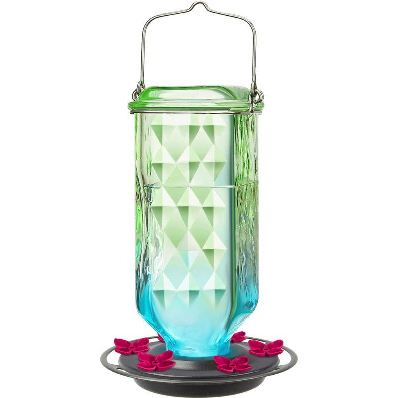 Seafoam Ombre Column Antique Hummingbird Feeder 23 oz