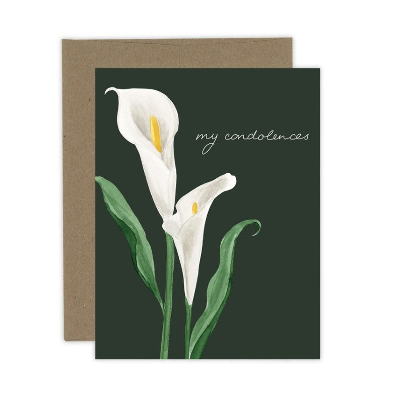 Cala Lily Condolence Sympathy Card