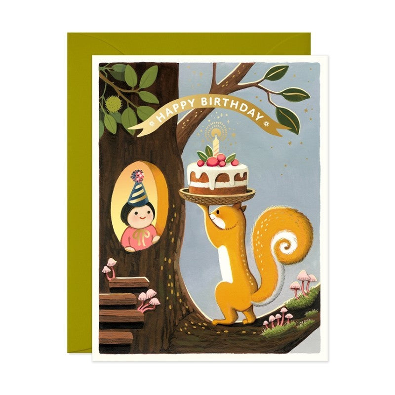 Squirrels Cake Birthday Card