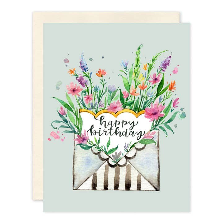 Flower Letter Birthday Card