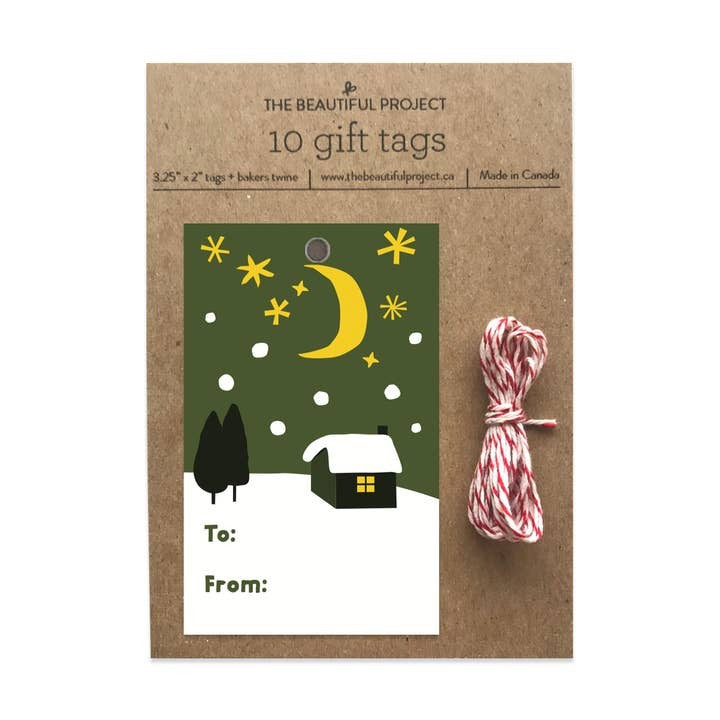 Winter Cabin Gift Tag, Set of 10