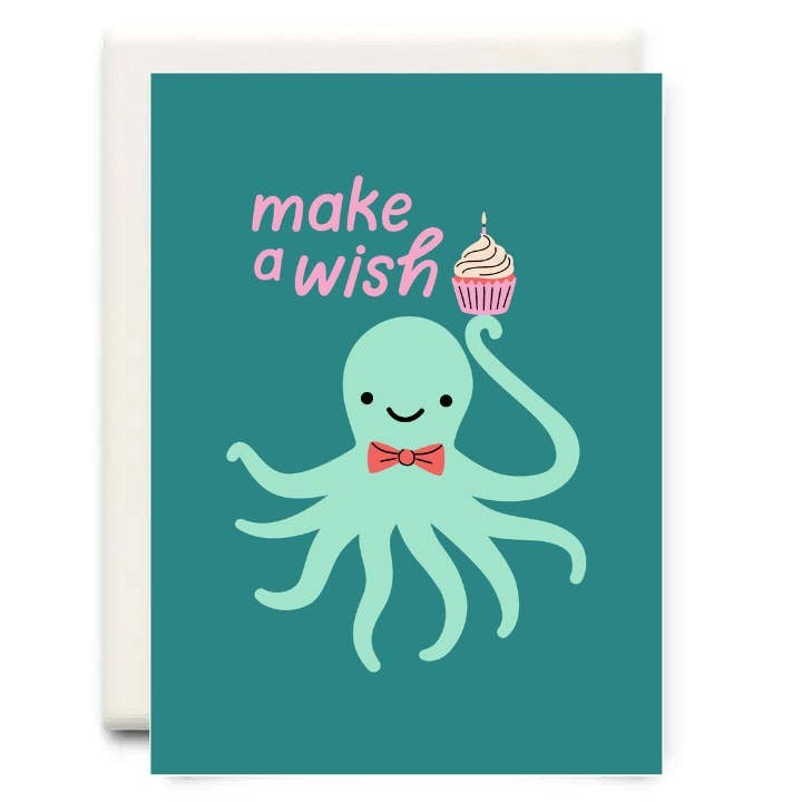 Octopus Make A Wish Birthday Card